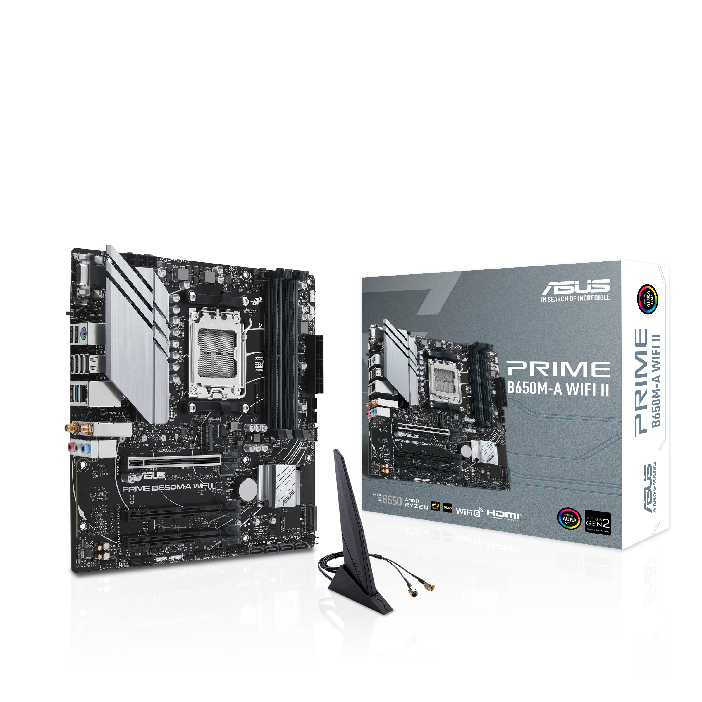 ASUS Prime B650M-A WiFi II Sockel AM5, 4xDDR5 2xM.2 HDMI / DP / VGA, µATX ASUS Prime B650M-A WiFi II Sockel AM5, 4xDDR5 2xM.2 HDMI / DP / VGA, µATX