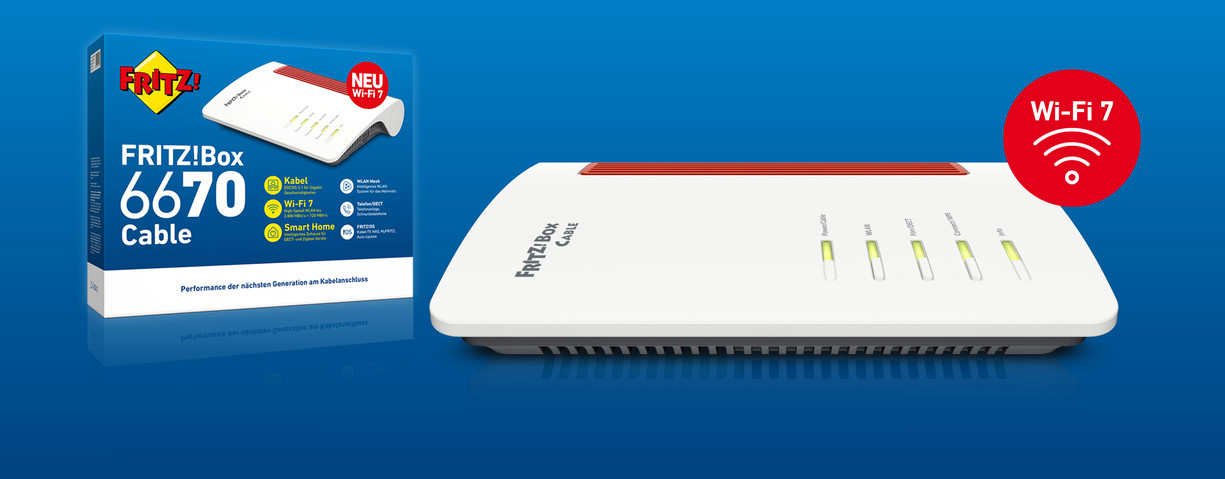 AVM Fritz!Box Cable 6670 Kabel Modem / Router / TK / VoIP / GLAN / WiFi 7 AVM Fritz!Box Cable 6670 Kabel Modem / Router / TK / VoIP / GLAN / WiFi 7