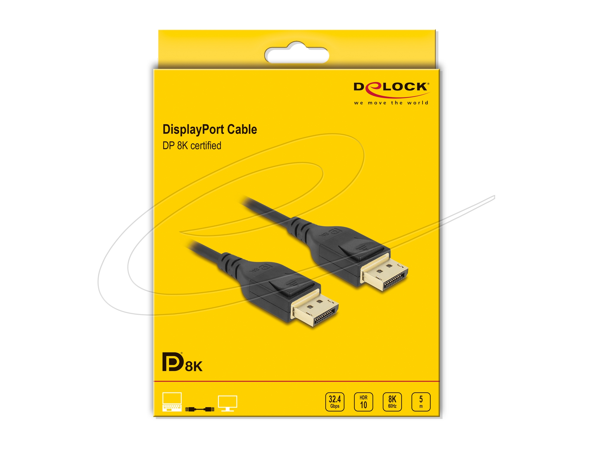 DELOCK DisplayPort Kabel 8K 60 Hz 5 m DP 8K zertifiziert