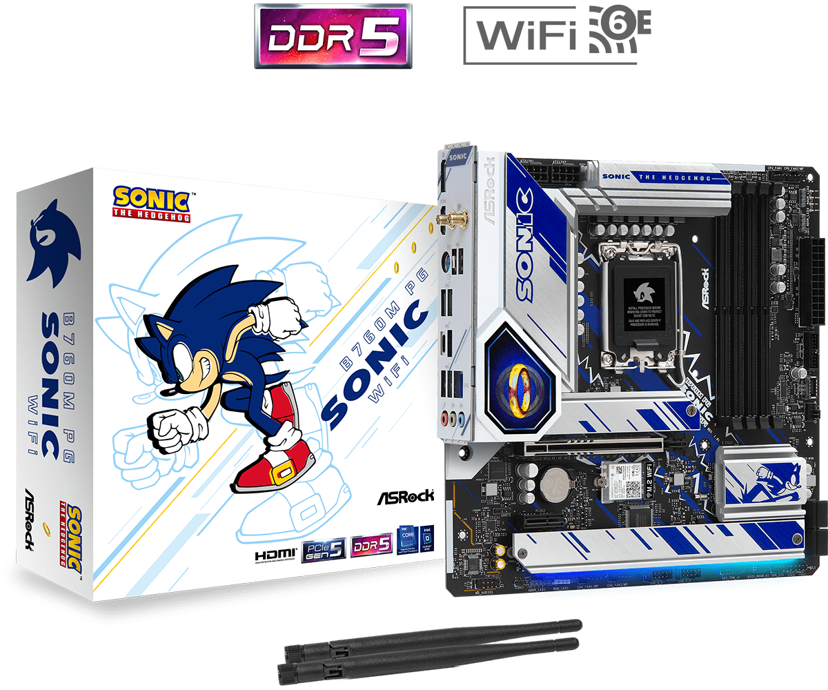 ASRock B760M PG Sonic WiFi Sockel 1700, 4xDDR5 HDMI / DP / 3x M.2 / mATX DEMO ASRock B760M PG Sonic WiFi Sockel 1700, 4xDDR5 HDMI / DP / 3x M.2 / mATX DEMO