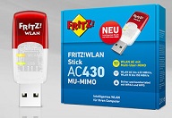 AVM Fritz! WLAN USB Stick AC 430 MU-MIMO USB 2.0 Adapter 430Mbps 802.11 n/b/g/a/ac