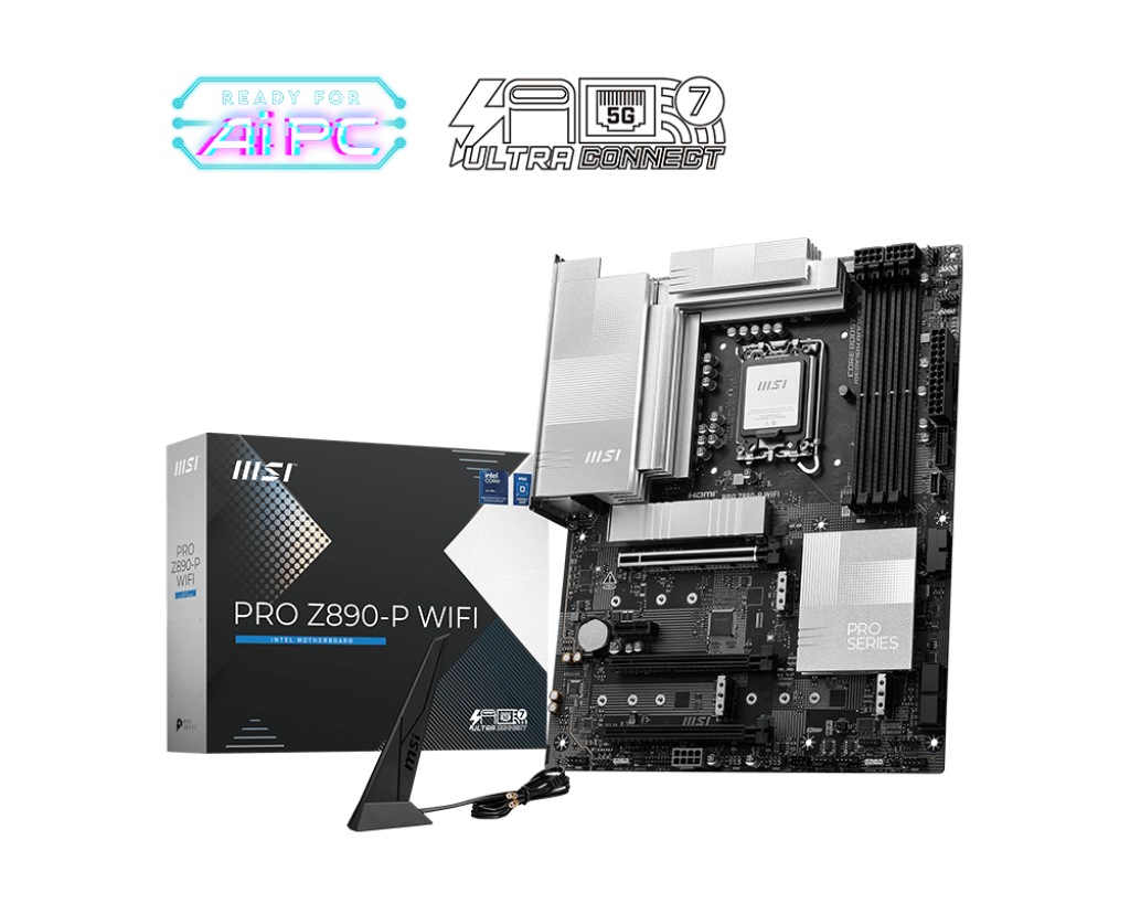 MSI Pro Z890-P WiFi Sockel 1851, 4xDDR5 HDMI / DP / TB / 4x M.2 / ATX MSI Pro Z890-P WiFi Sockel 1851, 4xDDR5 HDMI / DP / TB / 4x M.2 / ATX