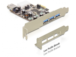 Delock USB 3.0 Karte  3x USB-Ports extern + 1x intern mit LowProfile Slotblende, PCIe