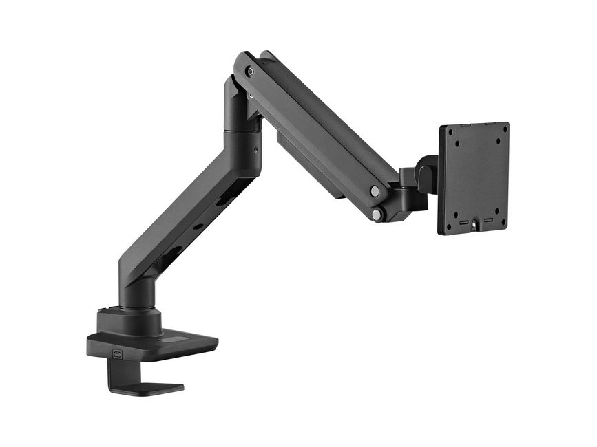 Tischhalterung mit Gasdruckfeder für 1x TV-/TFT-Displays 33-120cm bis 20kg, VESA 75/100mm, schwarz