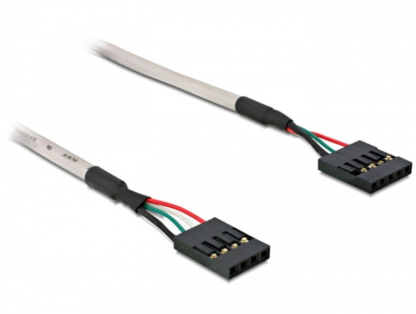 USB 2.0 Anschlusskabel internes USB Pinheaderkabel  1x 4-pol. Buchse/1x 5-pol. Buchse, ca. 50cm