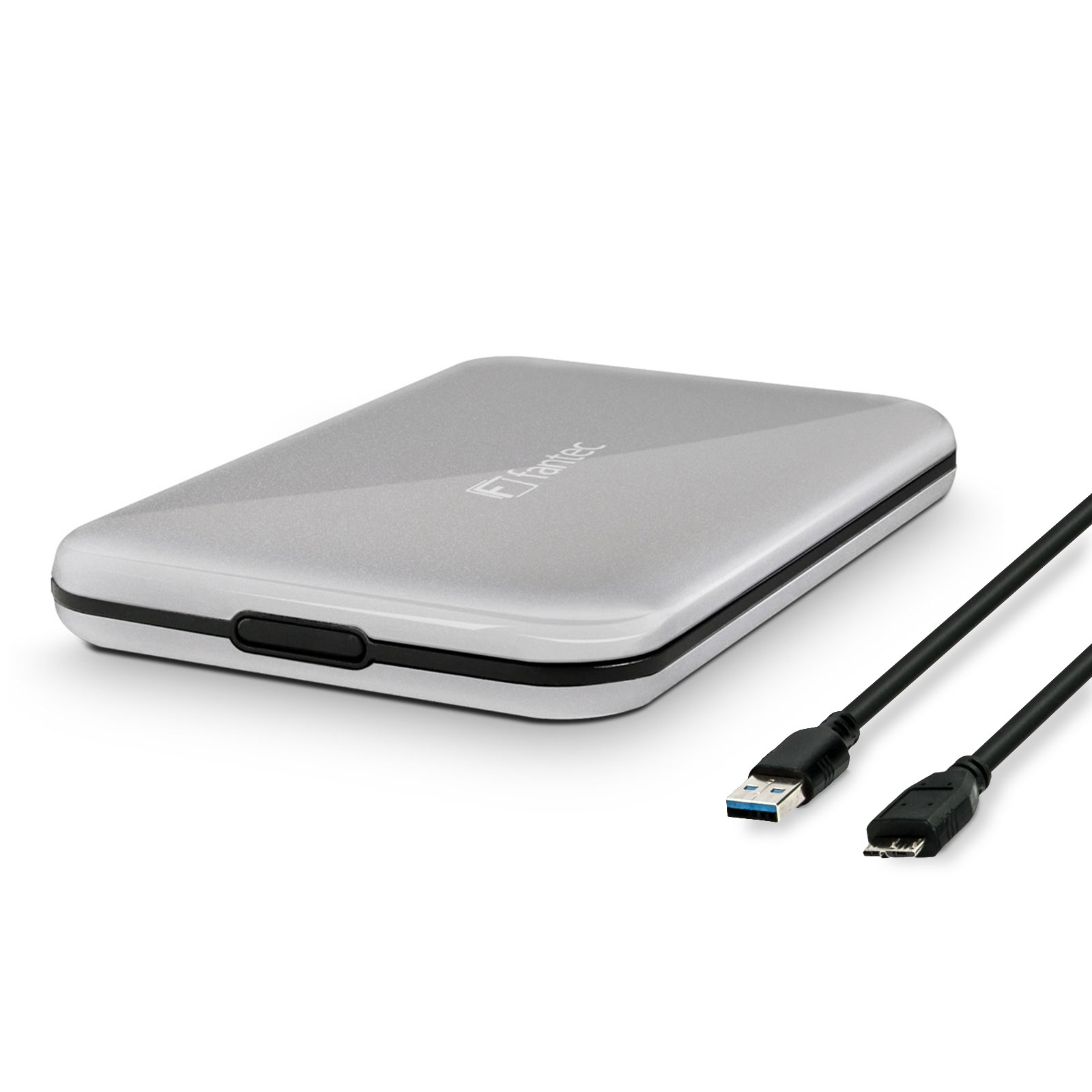 Fantec ALU-25U3 USB 3.2 Gehäuse für 2.5" SATA HDD's, Aluminium, silber