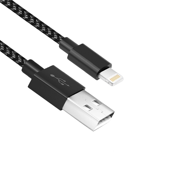 USB-A Daten- & Ladekabel für Apple mit Lightning Connector z.B. iPhone X, 1m, schwarz USB-A Daten- & Ladekabel für Apple mit Lightning Connector z.B. iPhone X, 1m, schwarz
