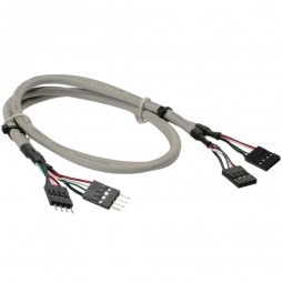 USB 2.0 Pinheader Verlängerungskabel 2x 4-pol. Pinheader Bu. auf 2x 4-pol. Pinheader St., ca. 60cm