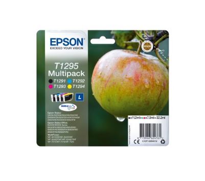 Epson T1295 Multipack Tinte (Apfel) für Stylus BX305F, DURABrite schwarz, cyan, magenta + gelb Epson T1295 Multipack Tinte (Apfel) für Stylus BX305F, DURABrite schwarz, cyan, magenta + gelb
