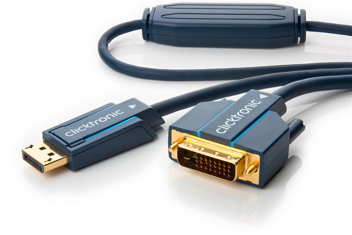 Clicktronic DisplayPort - DVI Anschlusskabel 2 Meter DP/DVI St/St Clicktronic DisplayPort - DVI Anschlusskabel 2 Meter DP/DVI St/St