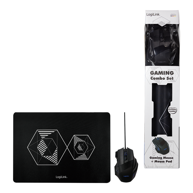 LogiLink Gaming Combo Set aus Maus und Mauspad ergonomisch LogiLink Gaming Combo Set aus Maus und Mauspad ergonomisch