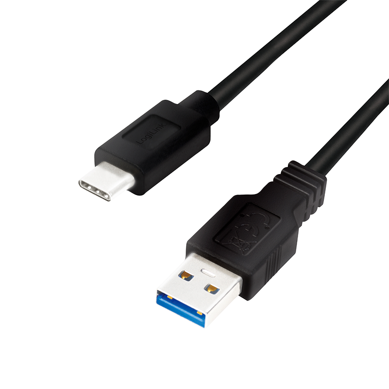 USB C/A Kabel 0,5 M. - USB Typ C-Stecker > USB 3.0 A-Stecker, schwarz