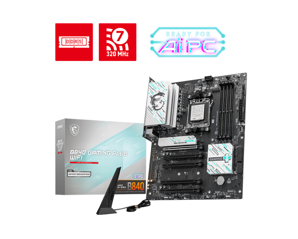 MSI B840 Gaming Plus WiFi Sockel AM5, 4xDDR5 2x M.2 HDMI, ATX
