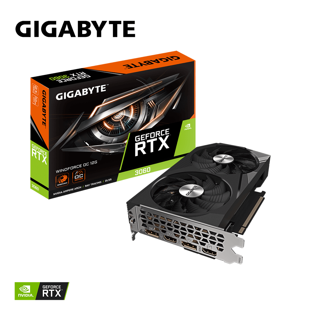 Gigabyte nVidia GeForce RTX 3060 Windforce OC 12GB DDR6, 2xHDMI / 2xDP, PCIe 4.0
