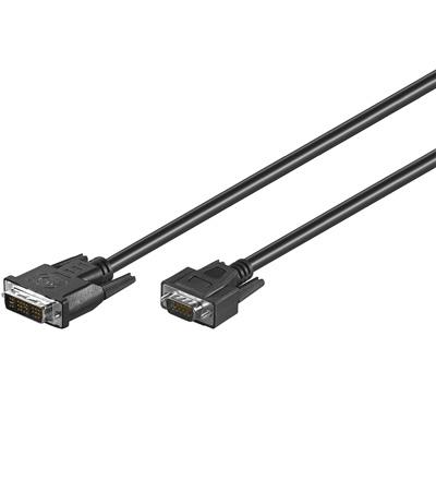 DVI - VGA Anschlusskabel 5 Meter 1x DVI Stecker / 1x VGA Stecker HD 15-polig DVI - VGA Anschlusskabel 5 Meter 1x DVI Stecker / 1x VGA Stecker HD 15-polig