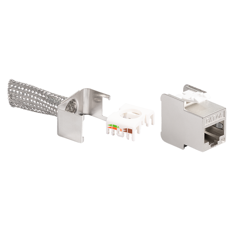 Keystone Jack RJ45 24er-Pack Cat.6A STP SlimLine 14.5mm 22-26 AWG + Installationswerkzeug