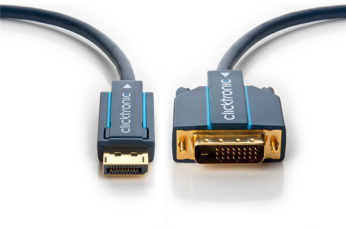 Clicktronic DisplayPort - DVI Anschlusskabel 5 Meter DP/DVI St/St Clicktronic DisplayPort - DVI Anschlusskabel 5 Meter DP/DVI St/St
