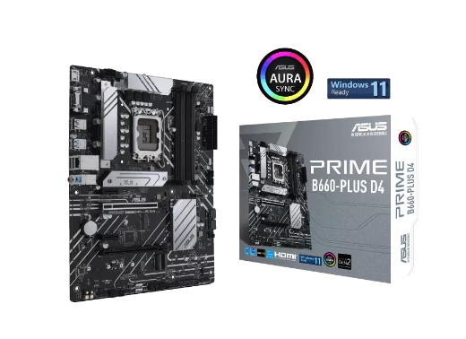 ASUS Prime B660-Plus D4 Sockel 1700, 4xDDR4 HDMI / DP / VGA / 3xM.2 / ATX ASUS Prime B660-Plus D4 Sockel 1700, 4xDDR4 HDMI / DP / VGA / 3xM.2 / ATX