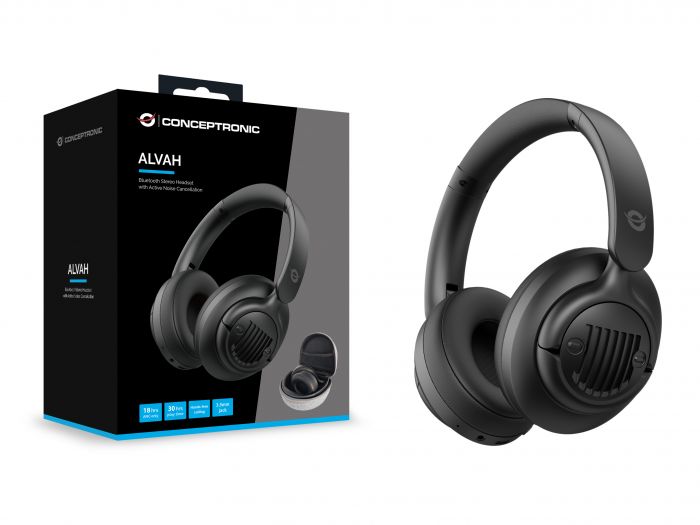 Conceptronic ALVAH02B Headset Wireless Bluetooth 5.4 mit Lärmunterdrückung, schwarz Conceptronic ALVAH02B Headset Wireless Bluetooth 5.4 mit Lärmunterdrückung, schwarz