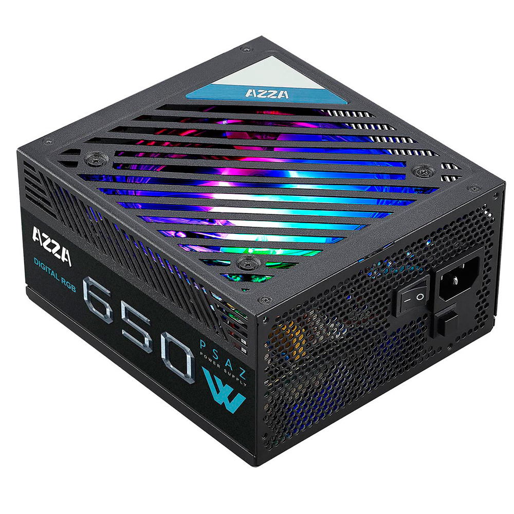 AZZA PSAZ-650W ARGB (80+B) PC-Netzteil 120mm Lüfter ATX 2.3 AZZA PSAZ-650W ARGB (80+B) PC-Netzteil 120mm Lüfter ATX 2.3