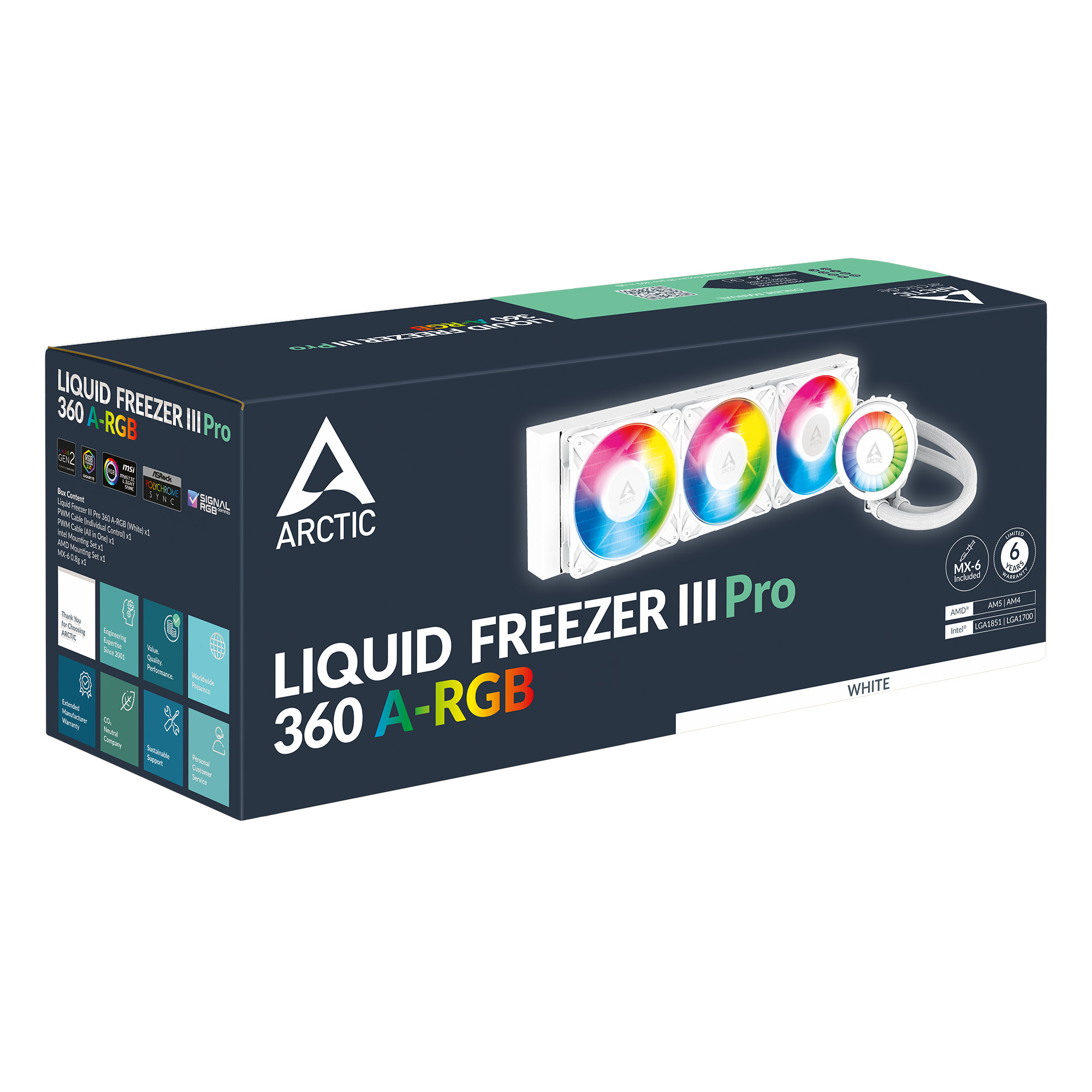 ARCTIC Liquid Freezer III Pro 360 ARGB White Wasserkühlung für Intel und AMD Prozessoren, 3x120mm Lüfter ARCTIC Liquid Freezer III Pro 360 ARGB White Wasserkühlung für Intel und AMD Prozessoren, 3x120mm Lüfter