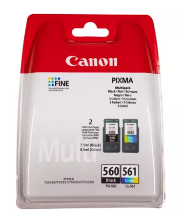 Canon PG-560 + CL-561 ValuePack Tinte für Canon TS53xx / TS74xx, schwarz + farbig Canon PG-560 + CL-561 ValuePack Tinte für Canon TS53xx / TS74xx, schwarz + farbig