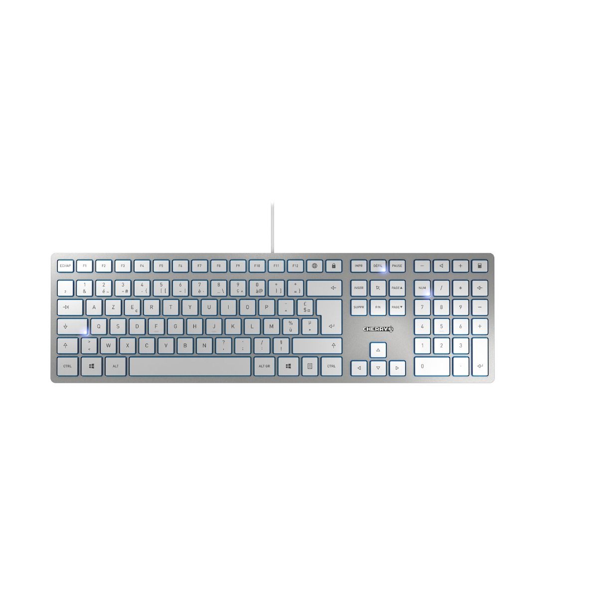 Cherry JK-1600DE-1 KC 6000 Slim Tastatur deutsch USB, silber/weiss Cherry JK-1600DE-1 KC 6000 Slim Tastatur deutsch USB, silber/weiss