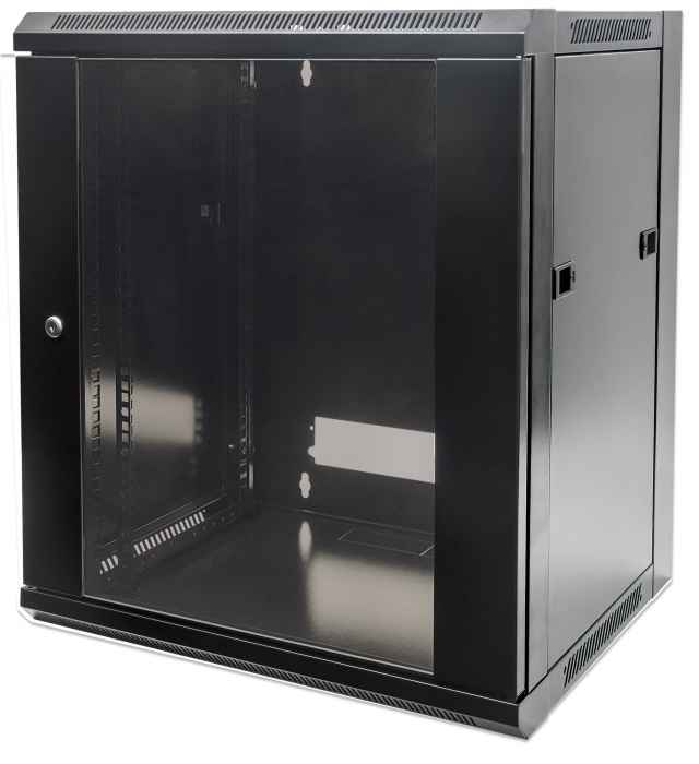 Server Schrank Intellinet 19" Wandverteiler (HxBxT 635x570x600mm) 12HE, schwarz unmontiert
