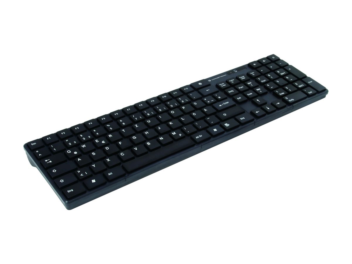 Conceptronic Tastatur &amp; opt. Maus  USB  Funk 2.4 GHz, deutsch, schwarz