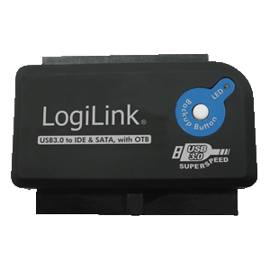 LogiLink USB 3.0 - IDE/SATA Konverter für IDE/SATA Festplatten mit OTB funktion