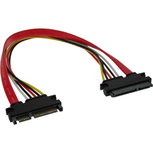 SATA + Strom Verlängerungskabel intern, SATA 6Gb/s + Strom, Stecker/Buchse, 50cm SATA + Strom Verlängerungskabel intern, SATA 6Gb/s + Strom, Stecker/Buchse, 50cm