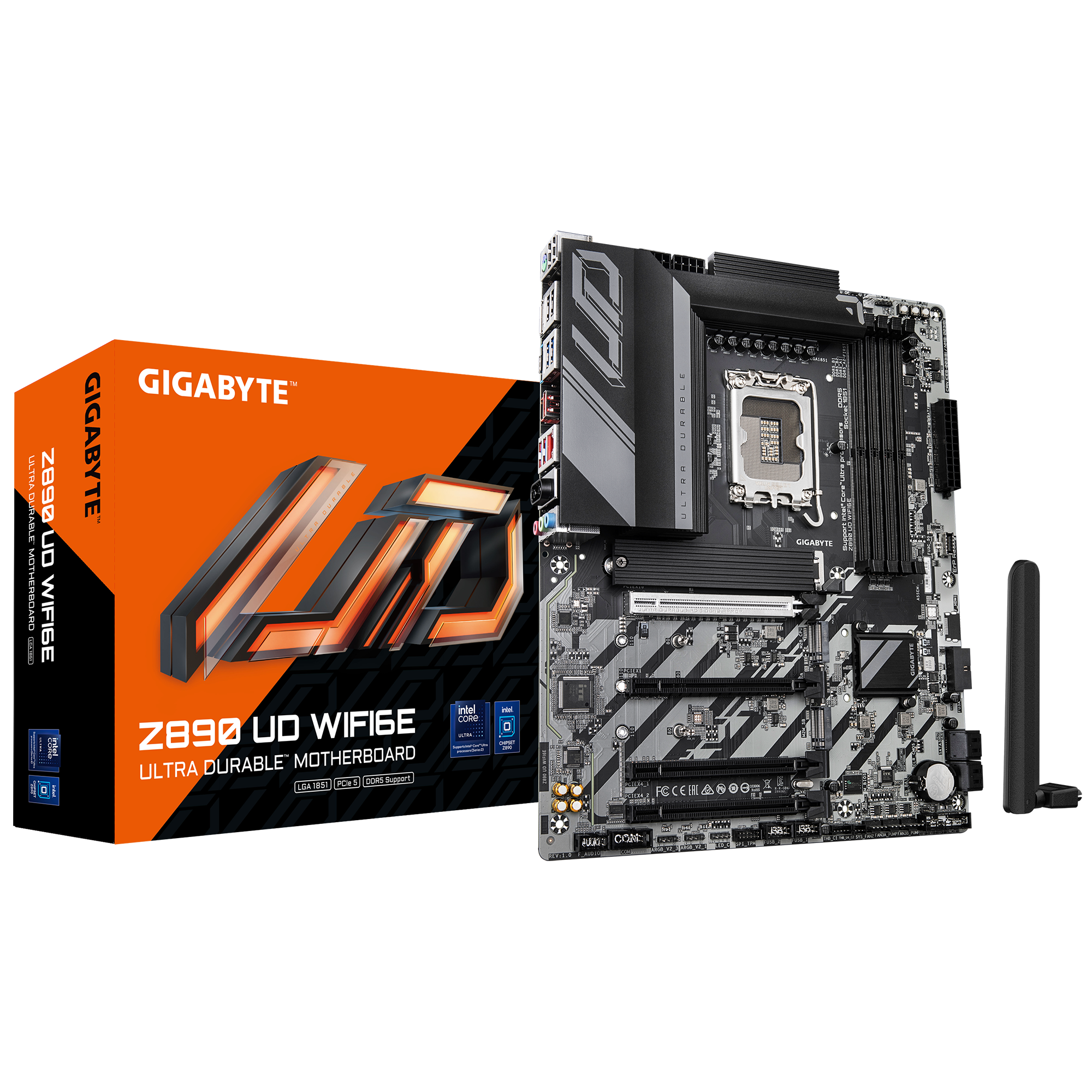 Gigabyte Z890 UD WiFi6E Sockel 1851, 4xDDR5 TB / DP / 3x M.2 / ATX Gigabyte Z890 UD WiFi6E Sockel 1851, 4xDDR5 TB / DP / 3x M.2 / ATX