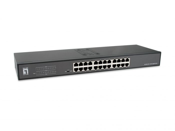 LevelOne GEU-2431 Gigabit Switch 24-Port 10-1000Mbps, 19" Metallgehäuse LevelOne GEU-2431 Gigabit Switch 24-Port 10-1000Mbps, 19" Metallgehäuse