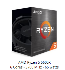 CPU-Box AMD Ryzen 5 5600X 6x 3,7GHz Sockel-AM4 6-Core 36MB Cache 65Watt CPU-Box AMD Ryzen 5 5600X 6x 3,7GHz Sockel-AM4 6-Core 36MB Cache 65Watt