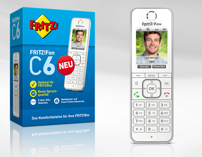AVM Fritz!Fon C6 DECT-Handy Zusatztelefon mit Ladeschale AVM Fritz!Fon C6 DECT-Handy Zusatztelefon mit Ladeschale