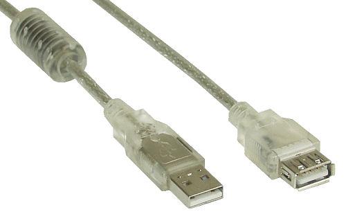 USB Verlängerungskabel 2 Meter USB-A Stecker/USB-A Buchse, 2x abgeschirmt mit Ferritkern USB Verlängerungskabel 2 Meter USB-A Stecker/USB-A Buchse, 2x abgeschirmt mit Ferritkern