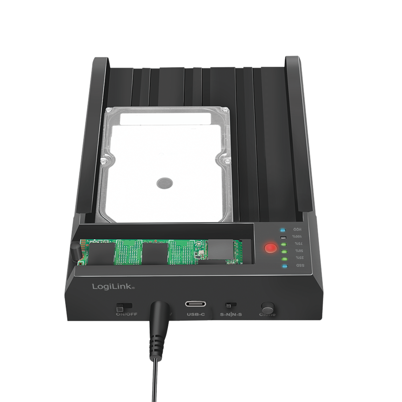Logilink Docking- &amp; Klonstation  2,5" &amp; 3,5" SATA und M.2 NVMe USB3.2 Type C