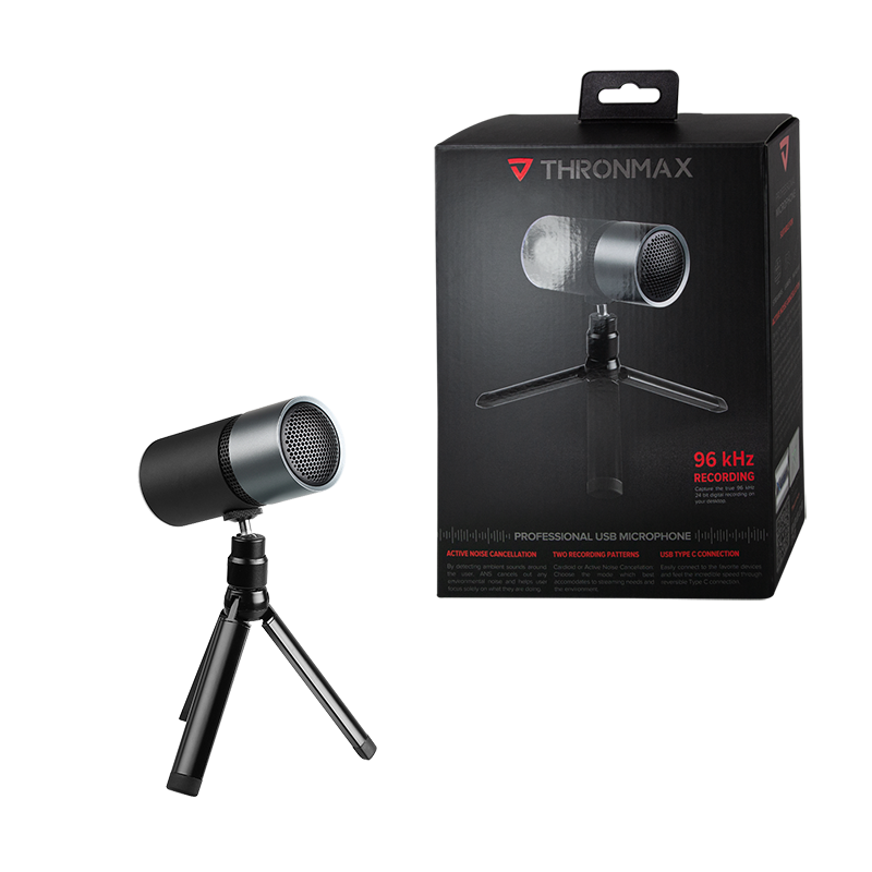 Thronmax Mdrill Pulse 96kHz+Noise cancellation Mikrofon USB silber/schwarz Thronmax Mdrill Pulse 96kHz+Noise cancellation Mikrofon USB silber/schwarz