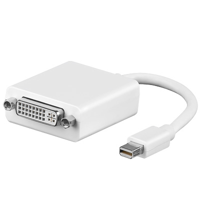 Mini DisplayPort DVI Adapter 1x Mini DP Stecker / 1x DVI-D Kupplung, weiss, ca. 10cm Mini DisplayPort DVI Adapter 1x Mini DP Stecker / 1x DVI-D Kupplung, weiss, ca. 10cm