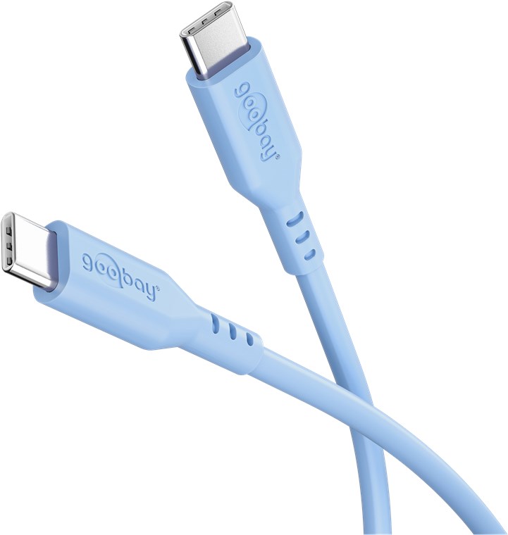 USB-C Silikonkabel, 1,5 m, blau weiches und robustes Ladekabel für USB-C Geräte USB-C Silikonkabel, 1,5 m, blau weiches und robustes Ladekabel für USB-C Geräte
