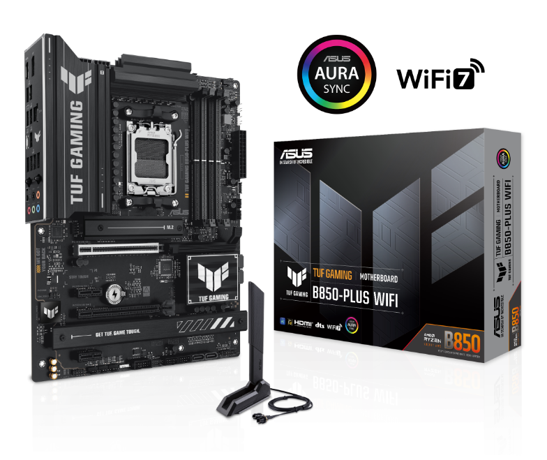 ASUS TUF Gaming B850-Plus WiFi-7 Sockel AM5, 4xDDR5 3xM.2 / HDMI / DP / USB-C, ATX ASUS TUF Gaming B850-Plus WiFi-7 Sockel AM5, 4xDDR5 3xM.2 / HDMI / DP / USB-C, ATX