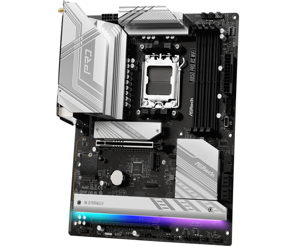 ASRock B850 Pro RS WiFi Sockel AM5, 4xDDR5  3xM.2 / HDMI / DP, ATX