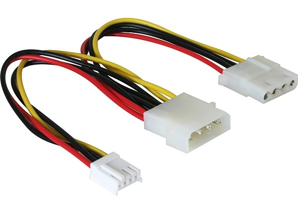 Y-Kabel für Netzteil Stromverteilung 1x 5.25" Stecker / 1x 5.25" + 1x 3.5" Buchse Y-Kabel für Netzteil Stromverteilung 1x 5.25" Stecker / 1x 5.25" + 1x 3.5" Buchse