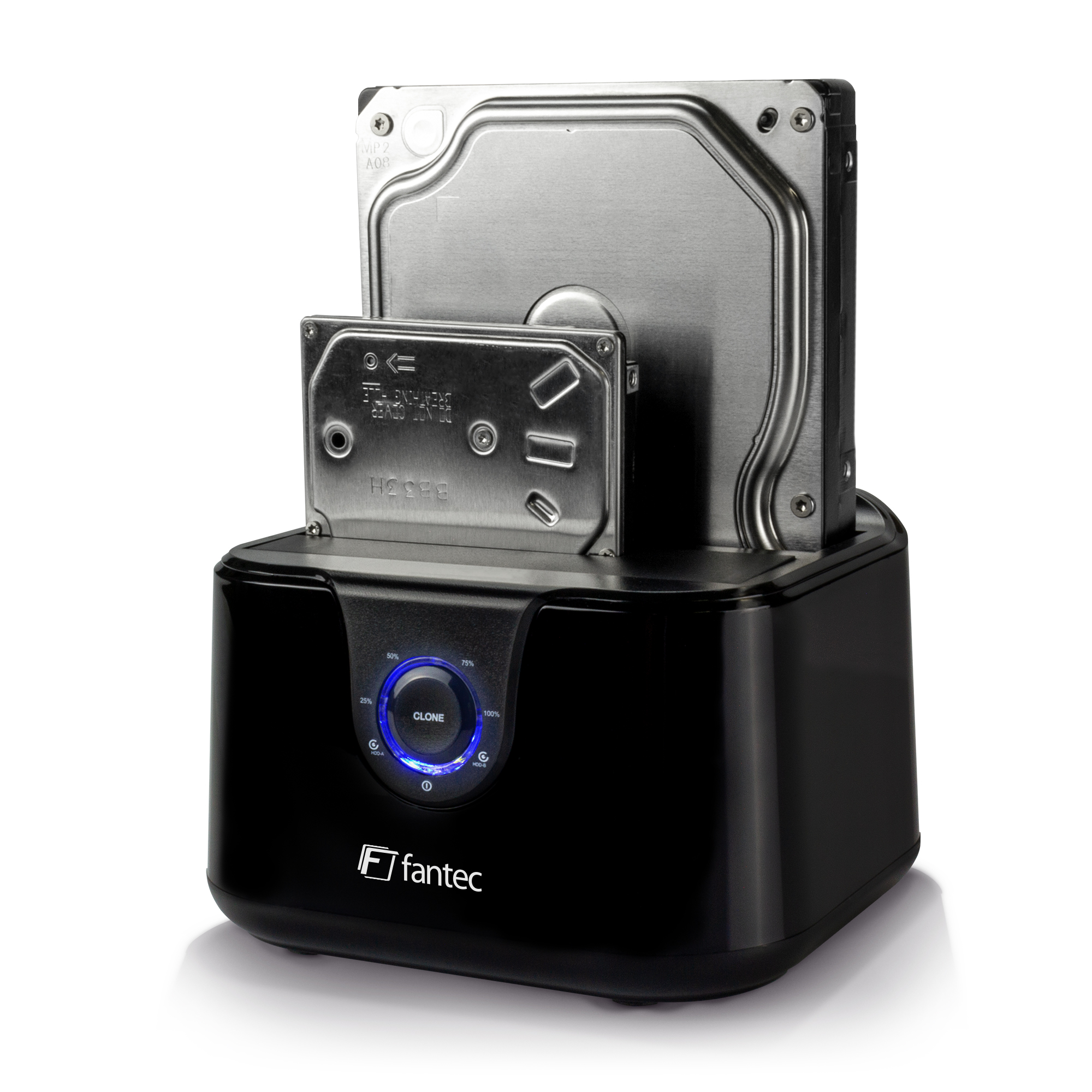 Fantec DS-X2U3-Glanz 2x USB 3.0 Docking / Copy / Klon -Station 2.5" &amp; 3.5" SATA HDD/SSD, schwarz