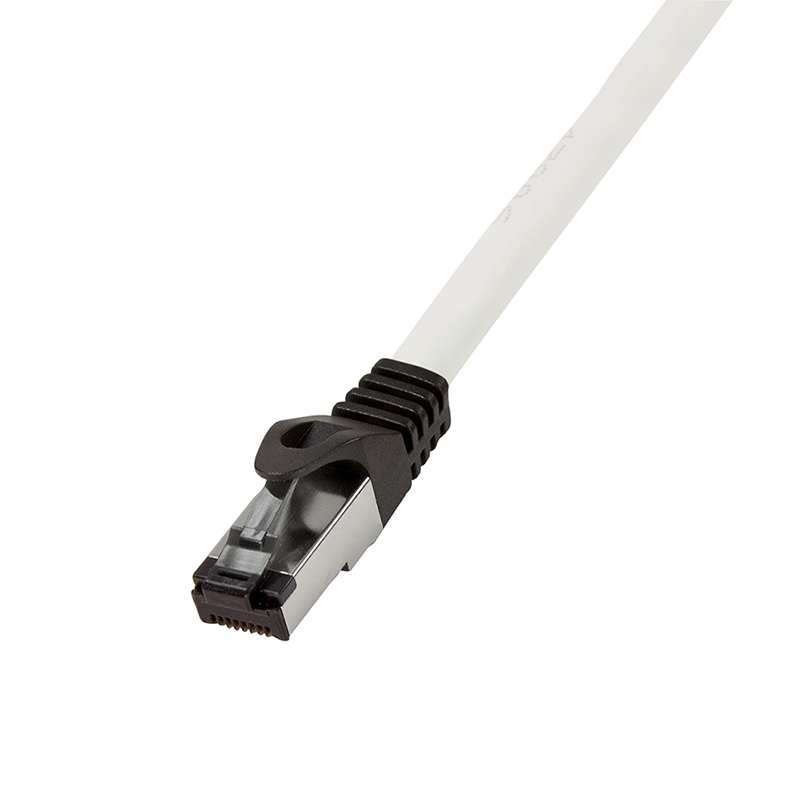 Netzwerk Patchkabel 10m, lichtgrau 2xRJ45 Stecker Cat 8.1 S/FTP PIMF Netzwerk Patchkabel 10m, lichtgrau 2xRJ45 Stecker Cat 8.1 S/FTP PIMF
