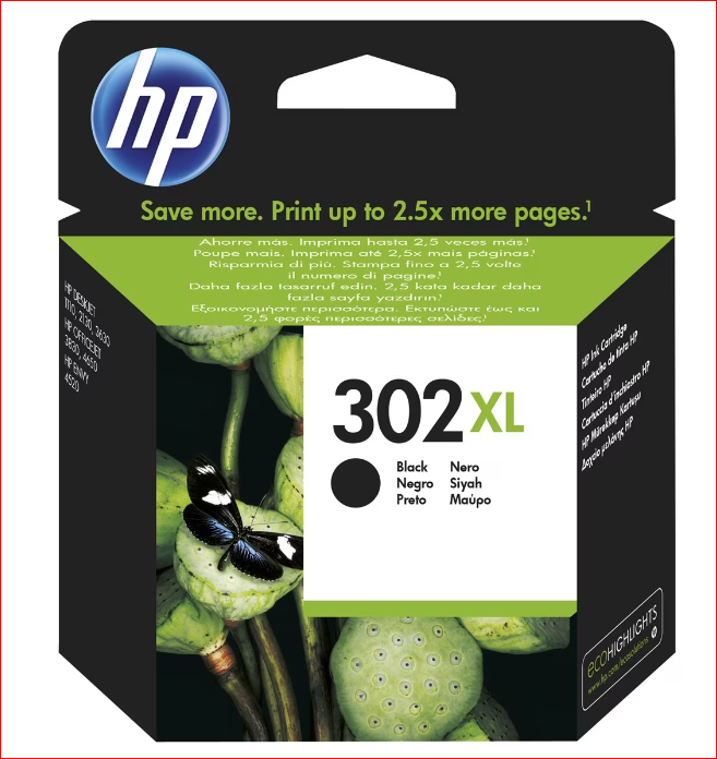 HP 302XL - F6U68AE Tintenpatrone für DJ 1110 2130 3630, OJ 3830 4650 schwarz HP 302XL - F6U68AE Tintenpatrone für DJ 1110 2130 3630, OJ 3830 4650 schwarz