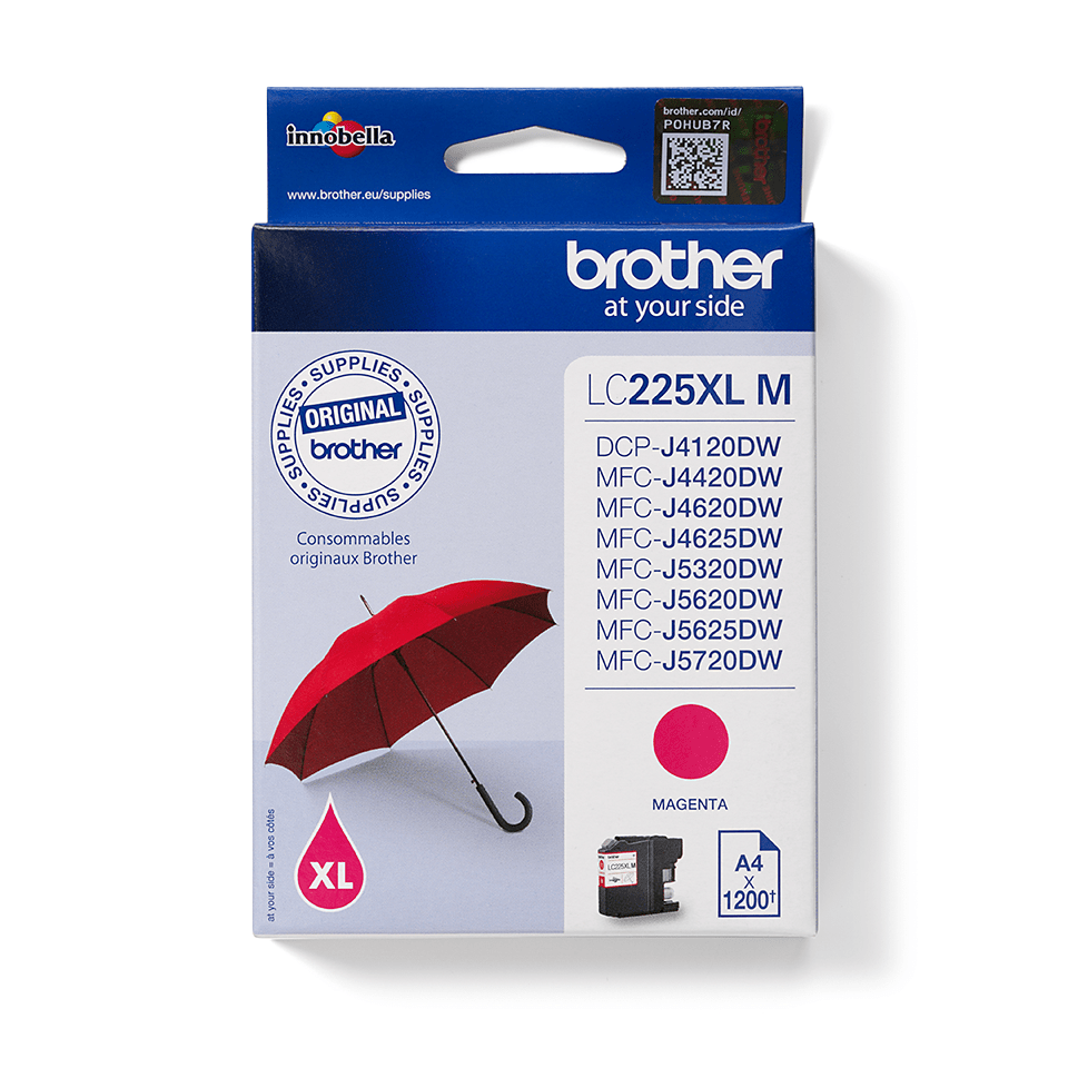 Brother LC-225XL-M Tintenpatrone (Regenschirm) für MFC J4420DW, MFC J4425DW, J5620DW, magenta Brother LC-225XL-M Tintenpatrone (Regenschirm) für MFC J4420DW, MFC J4425DW, J5620DW, magenta