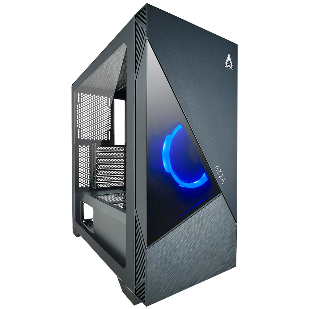 Miditower AzzA Eclipse 440 Gaming Gehäuse ohne Netzteil, USB3/Audio, 120er RGB-Lüfter, schwarz Miditower AzzA Eclipse 440 Gaming Gehäuse ohne Netzteil, USB3/Audio, 120er RGB-Lüfter, schwarz