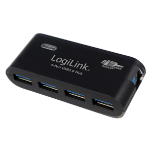LogiLink USB 3.0 Aktiv-Hub 4-Port mit Netzteil, schwarz