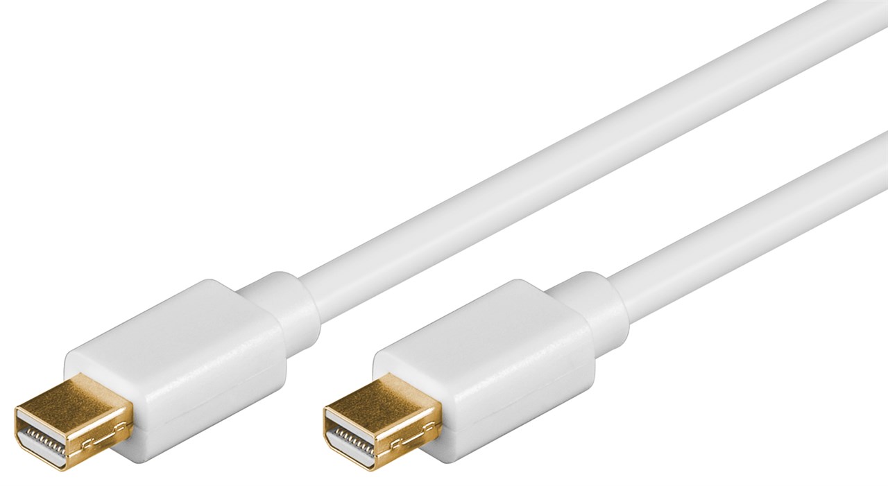 Mini DisplayPort Anschlusskabel 2 Meter 2x Mini DP Stecker, weiss Mini DisplayPort Anschlusskabel 2 Meter 2x Mini DP Stecker, weiss